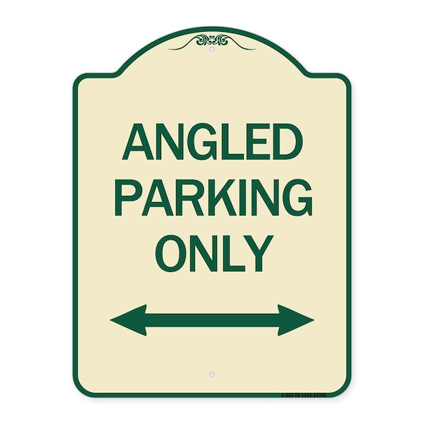 Angle Parking W/ Bidirectional Arrow Heavy-Gauge Aluminum Sign, 24" x 18", TG-1824-24345